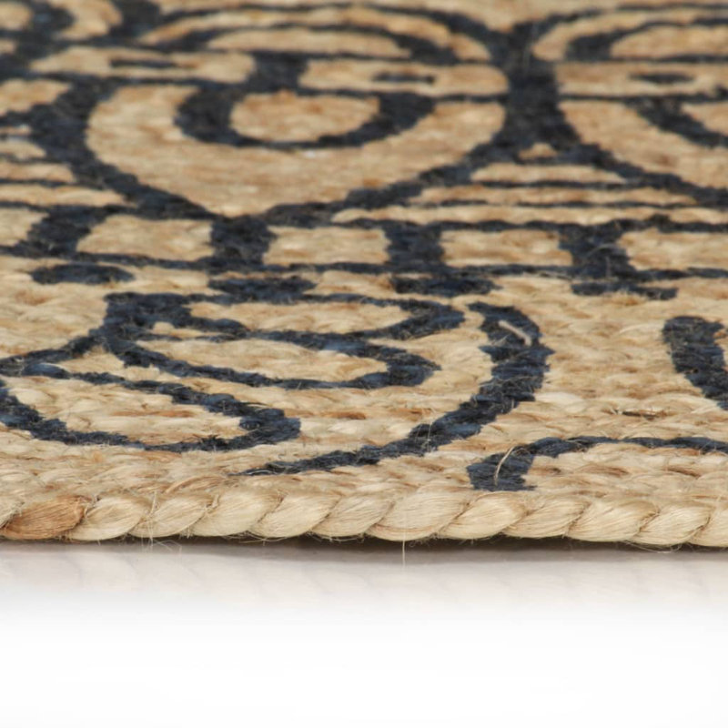 Round Eager Geometric Hand Woven Area Rug, Round 150cm