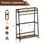 Portant à vêtements autoportant en métal avec tablettes en bois massif-1039040033