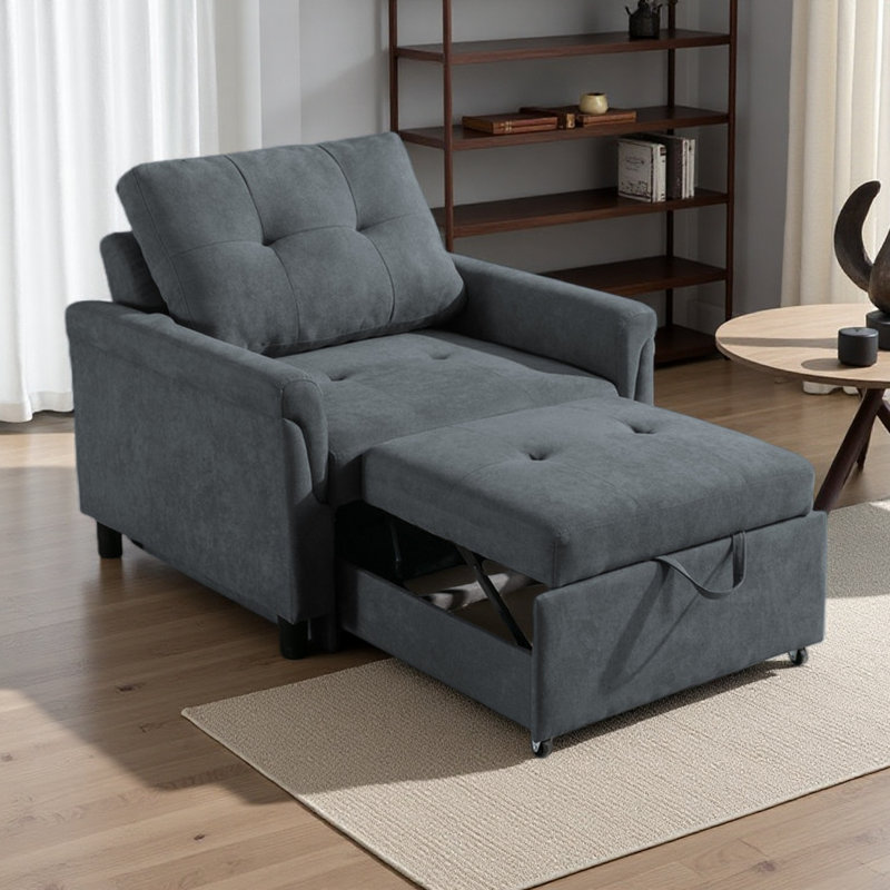 Fauteuil convertible 35 po, Gris foncé