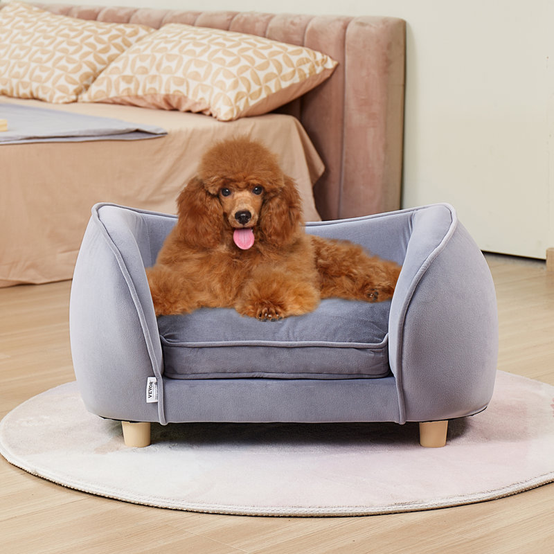 Velvet Pet Bed, Grey
