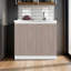 Armoire de rangement Extremo avec 2 portes et 3 tablettes, blanc et gris clair
