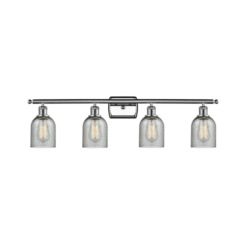 Éclairage de salle de bain à intensité variable 4 lumières Vella, Ampoule DEL 6 watts Vinage, Anthracite, Chrome poli