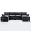 Canapé modulaire rembourré en chenille gris foncé, 6 coussins avec accoudoirs pour le salon, canapé modulaire en forme de U