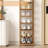 Bamboo Entryway Shoe Rack, Multi-Layer Dust-Proof Shoe Storage For Home And Dorm, Compact Design, Tea Color