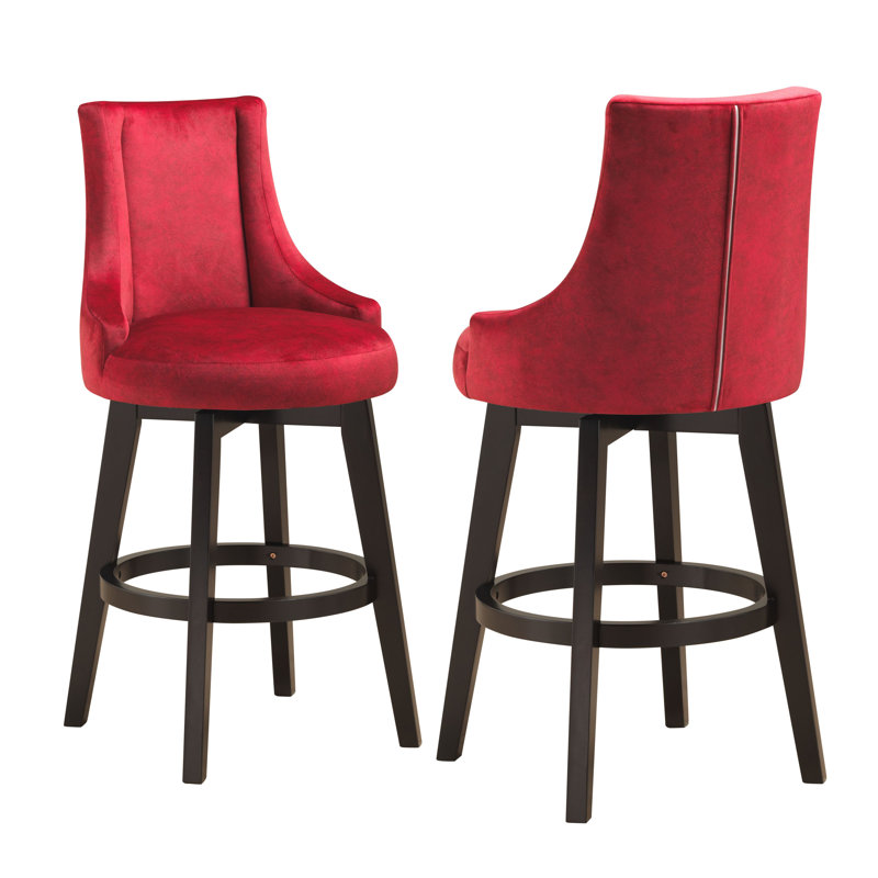 Tabouret de bar et de comptoir pivotant Midhurst, Rouge, Tabouret de bar (assise de 30 po de hauteur)