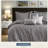 Luxury Polyester King Bedding Set, Grey Jacquard, Modern Elegance For Home