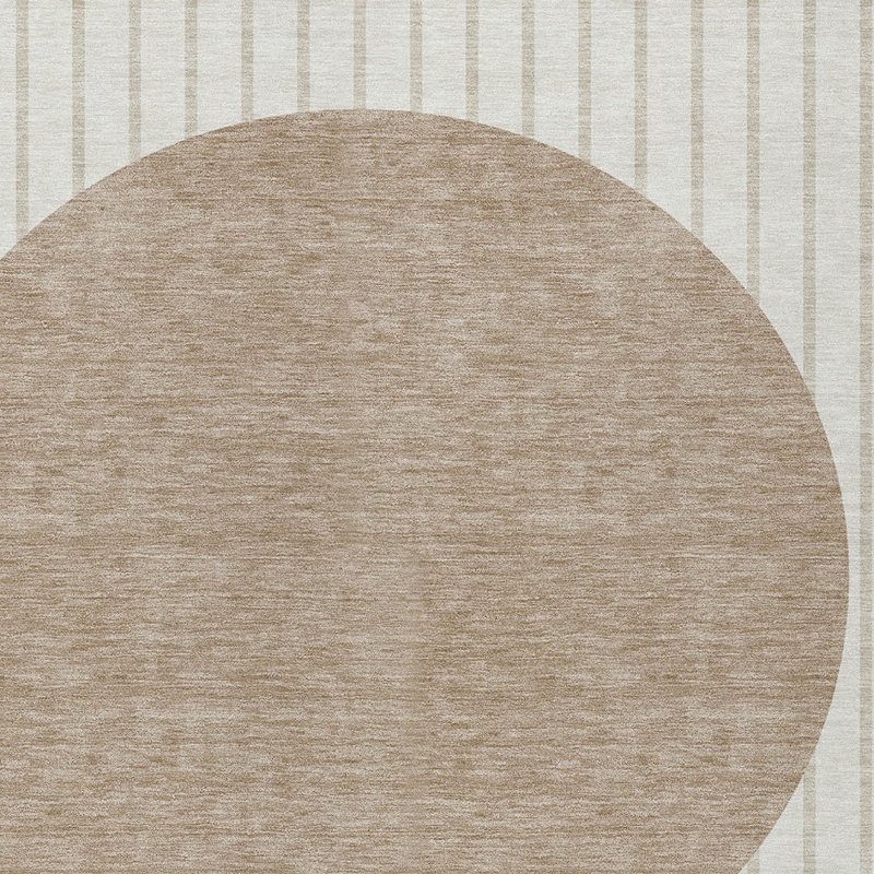 Tapis intérieur lavable rayé ivoire 8 pi x 10 pi