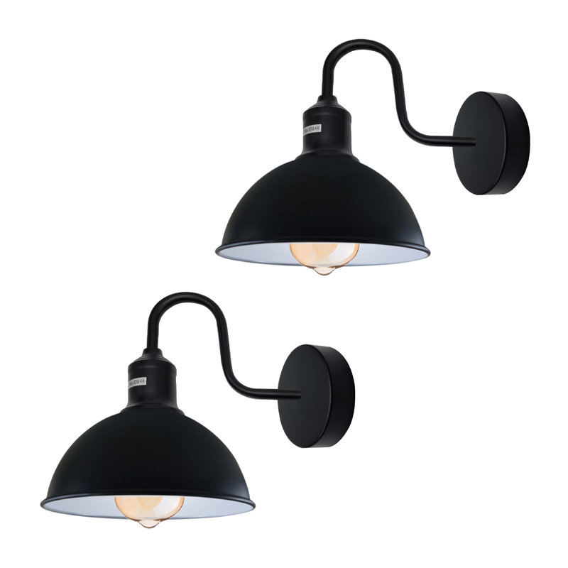 Fosdick Armed Sconce, Black/White