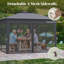 11 X 11 FT Pop up Canopy Tent w/ Mesh Screen Netting Carrying Bag Zippered Doors