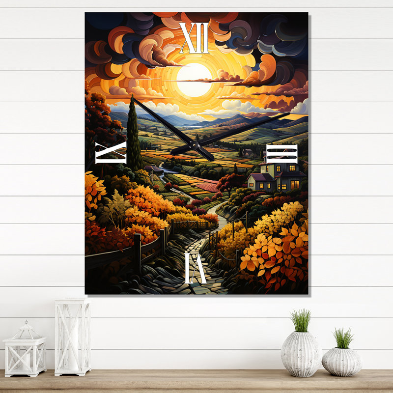 Horloge murale paysage et nature, Médium