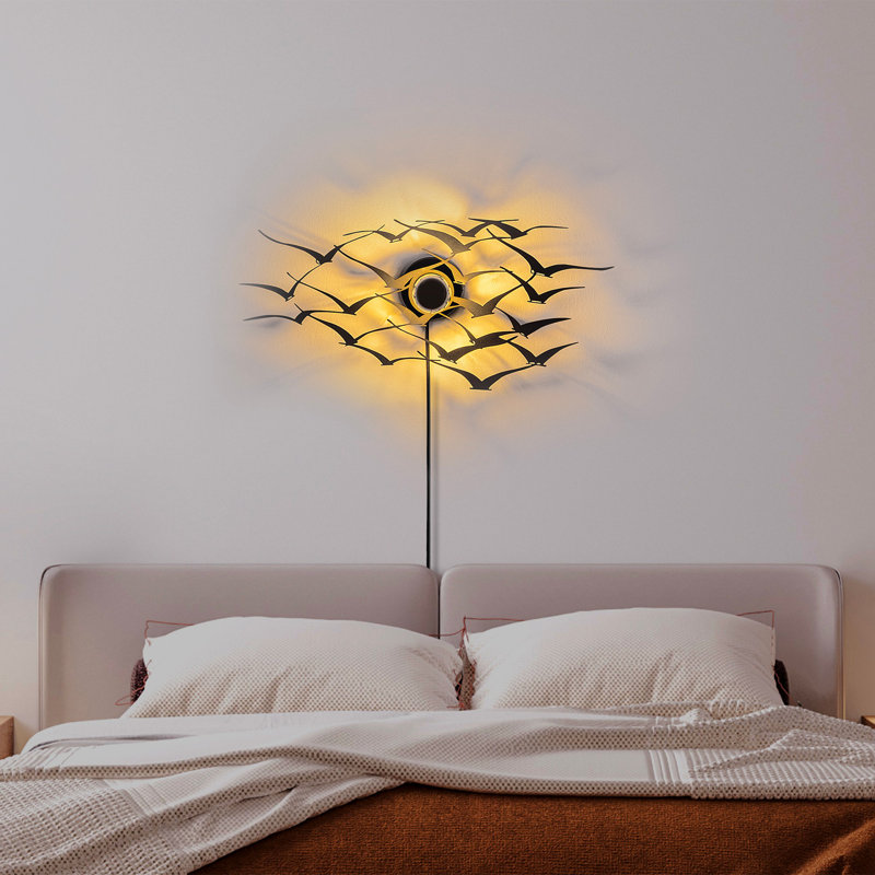 Stylish Black Wall Lamp, 23.6 x 10.6 x 3.5 Inches | 100% Metal Construction, IP20 Rated, Max 40W | 78.7-Inch Cable, On/Off Switch | Versatile Lighting for Home, Office, or Bedroom Decor