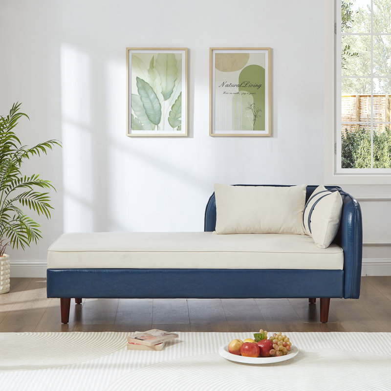 Canapé de 65 po avec rangement 65 po, Beige et bleu