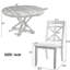 Ensemble 5 pièces de table de salle à manger rétro et 5 chaises rembourrées