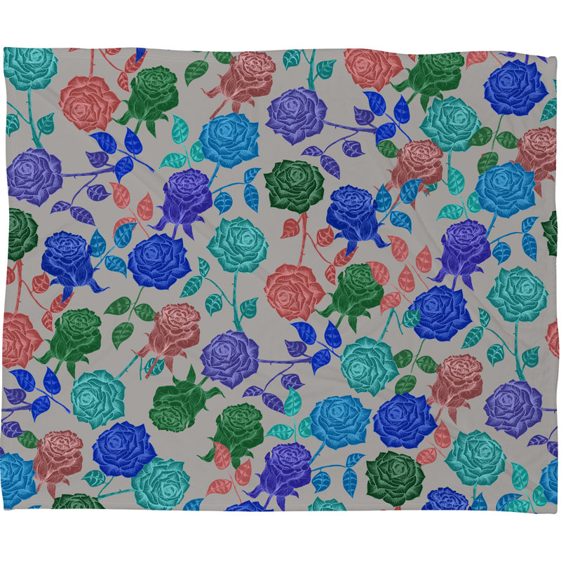 Jeté roses, Grand, Roses bleues