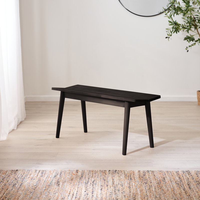 Aoibheann Solid Wood Bench - Traditional Rustic Farmhouse Kitchen Style, Black, 43cm H x 95cm W x 30cm D