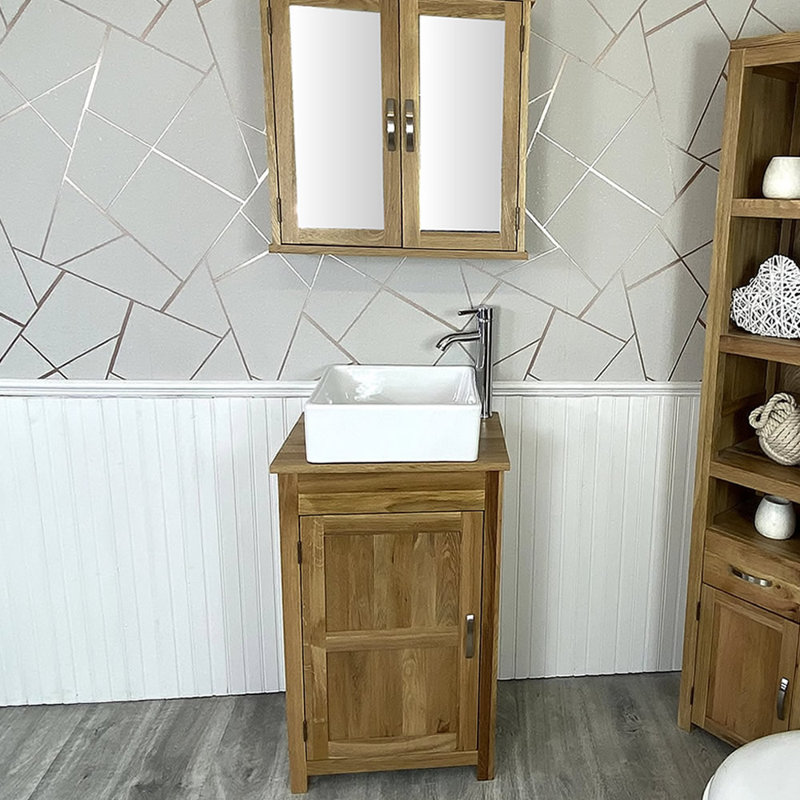 Martens 485mm Single Bathroom Vanity with Vessel Ceramic Basin, Oak