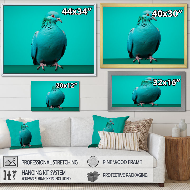 " Tranquil Dove Harmony III ", 34" H x 44" W x 1.5" D, Black Single Picture Framed