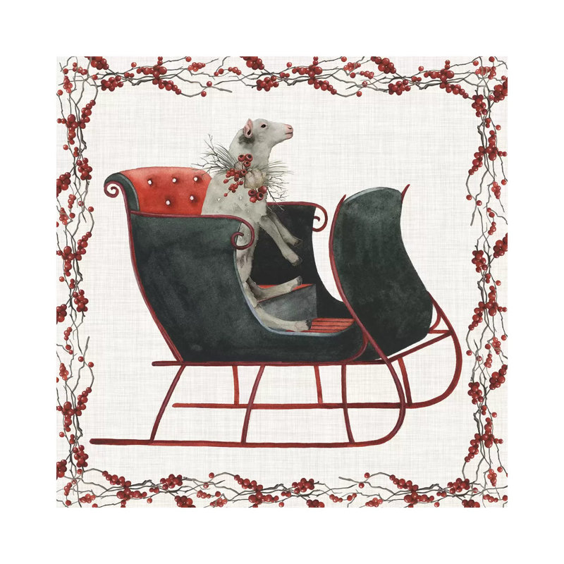 «A Farmer's Christmas Collection A» par Grace Popp - impression d'art graphique, H 37 po x l 37 po x P 1,5 po, Toile tendue