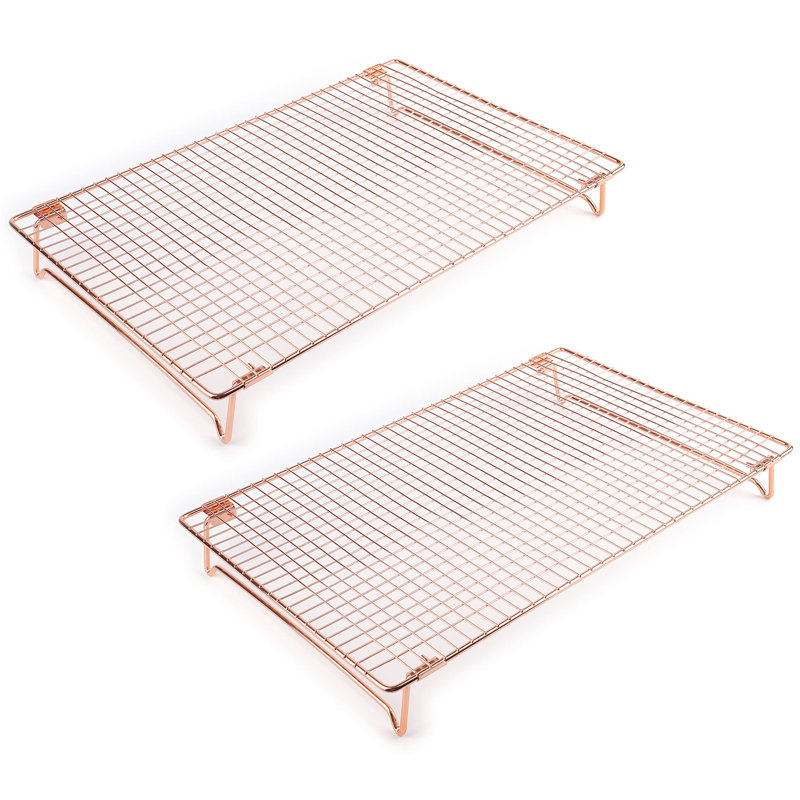 Grilles de refroidissement antiadhésives en acier inoxydable 2 pièces Nbarthome