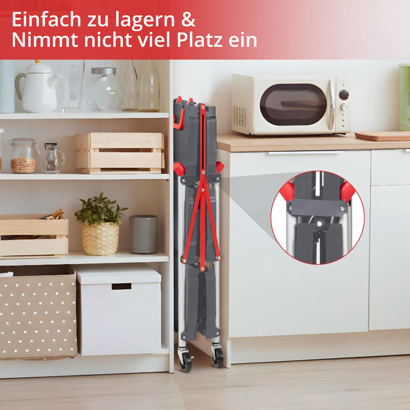 Plastic Three-Tier Folding Cart - Utility Cart, Folding Cart, 3 Tier Cart, Portable Cart, Service Cart