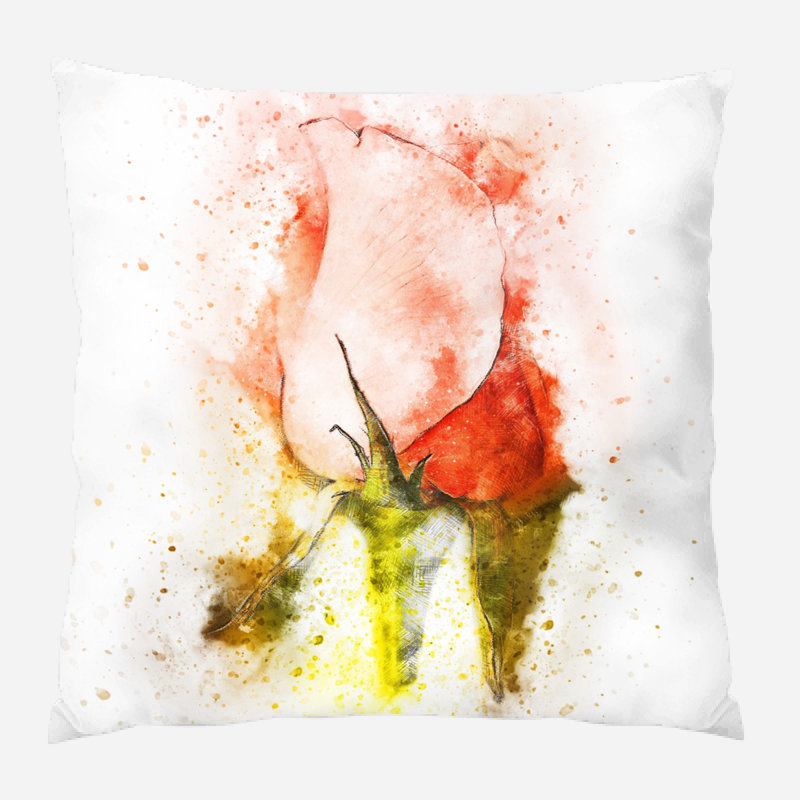Coussin décoratif fleur Virgina, Microsuède, Intérieur