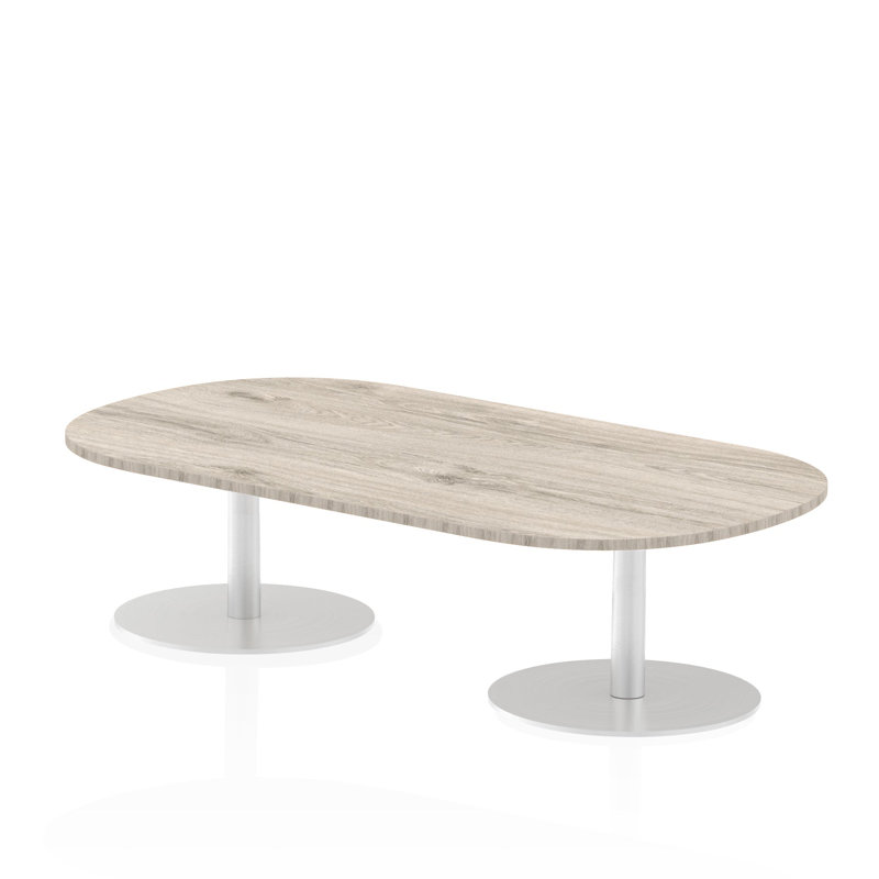 Libbe Oval Conference Table, 47.5cm H x 180cm W x 100cm D, Grey Oak