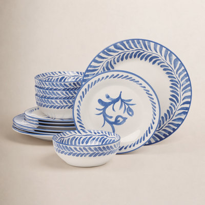  Borderless Blue 12Pc Dinnerware Set