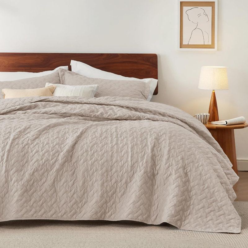 Best Seller Quilted Blanket - Quilts Lightweight Bedspreads with Basket Weave Pattern, Soft Quilt Bedding Set, Hazel Comforter Set Coverlet