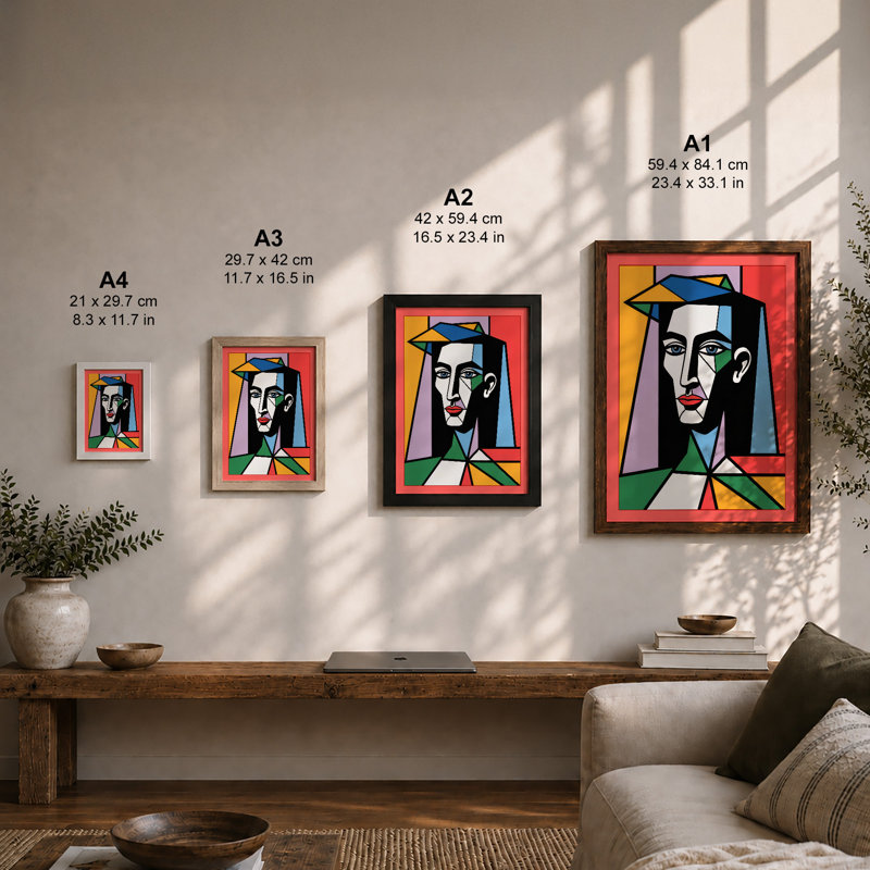 Fragmented Portrait Abstract - Framed Print, A4 - 29.7 x 21.0 cm, Unframed