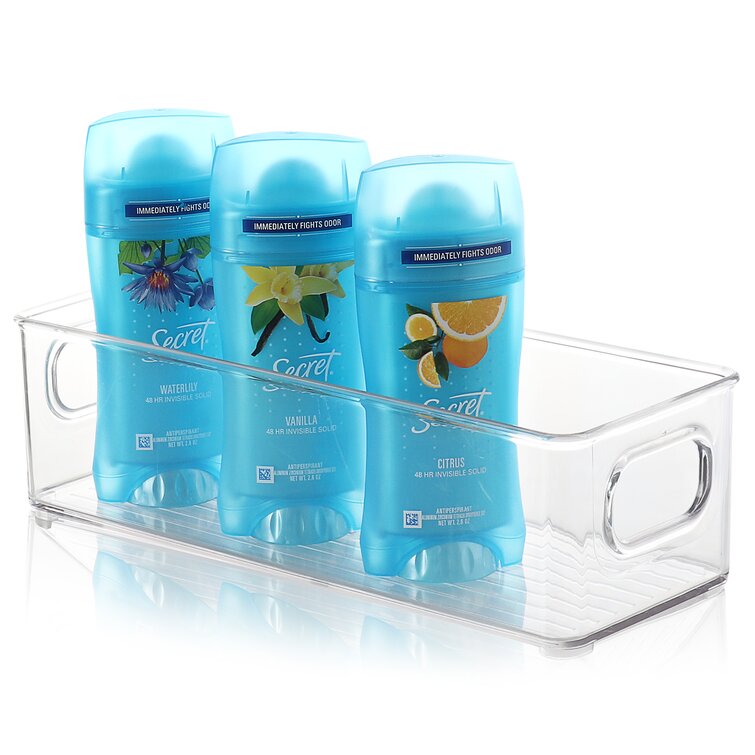 Stackable Plastic with Handles Bathroom Storage Container