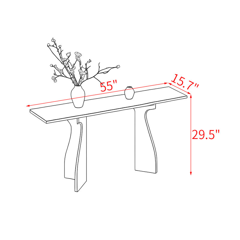 Table de véranda en bois massif de style français, H 29,5 po x l 55 po x P 15,7 po, Brun