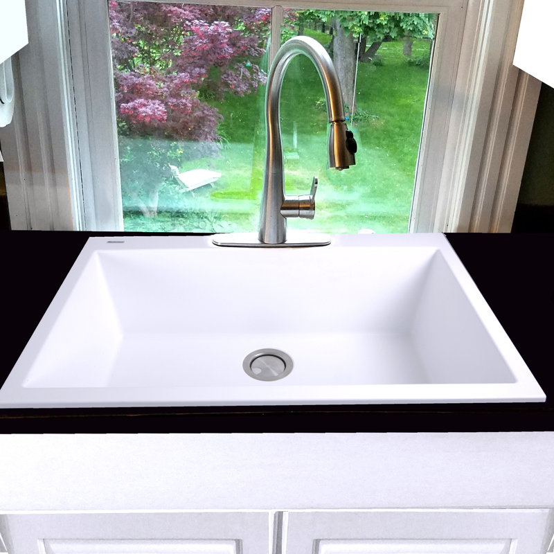 Plymouth 33'' L Single Basin Kitchen Sink, White