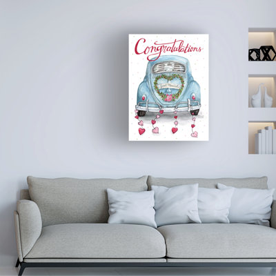 Bolog Melinda Hipsher Congratulations Just Married Car Canvas Art