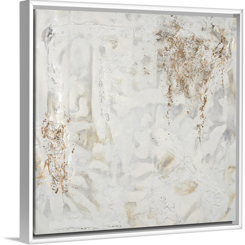 Gold Sol II - Print on Canvas, White Floater Framed, 32" H x 32" W x 1.75" D