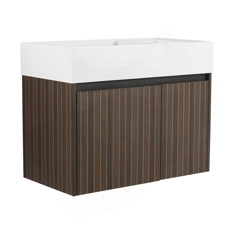 Armoire de salle de bain 30 po avec lavabo, portes à fermeture douce, fixation flottante, pour petite salle de bain