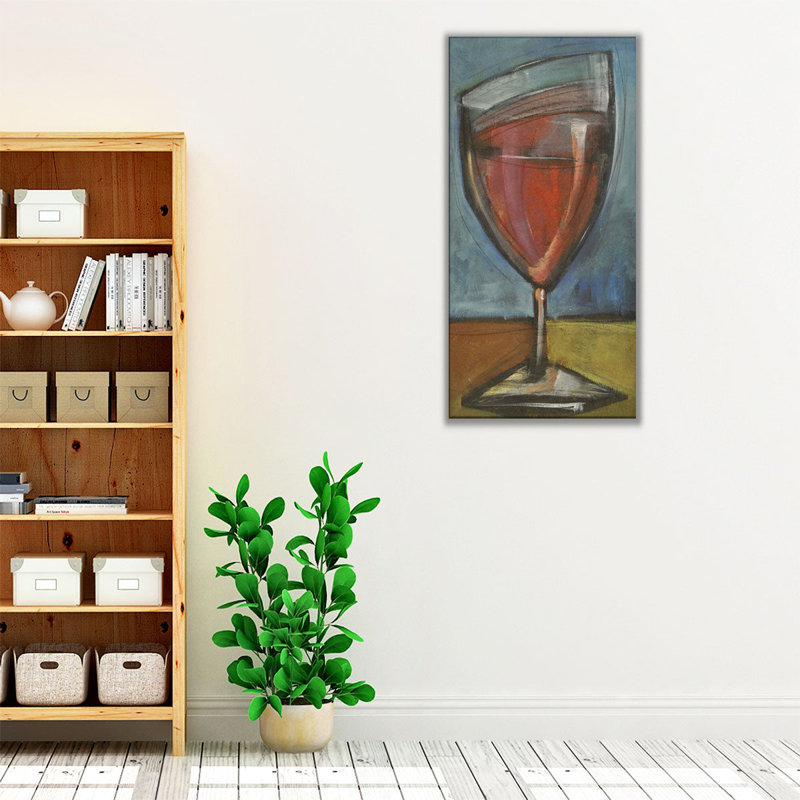Deuxième verre de rouge - reproduction d'art sur toile, H 20 po x l 10 po