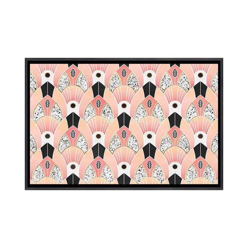 «Blush Deco» par Elisabeth Fredriksson - Reproduction d'art graphique sur papier encadré, Pas de tapis