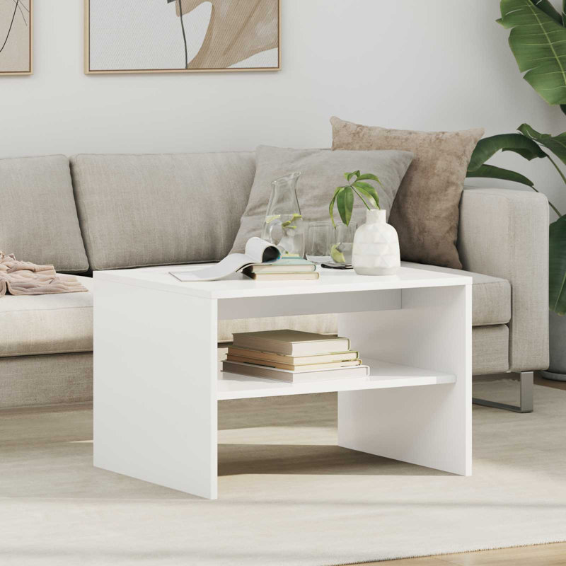 Coffee Table with Storage, 40cm. H x 60cm. L x 50cm. W, White