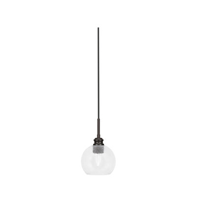 Edge Cord Mini Pendant Shown In Espresso Finish With 5.75" Clear Bubble Glass