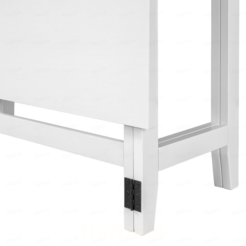 Table de salle à manger extensible en bois avec abattant pour petits espaces, White