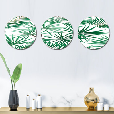 Ensemble de 3 décorations murales feuilles tropicales lumineuses