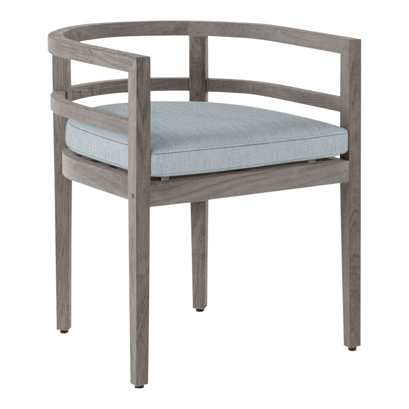 Chaise avec accoudoirs d'extérieur en teck Santa Barbara, Welt, Perigold ‑ ciel de jeu, Teck huître