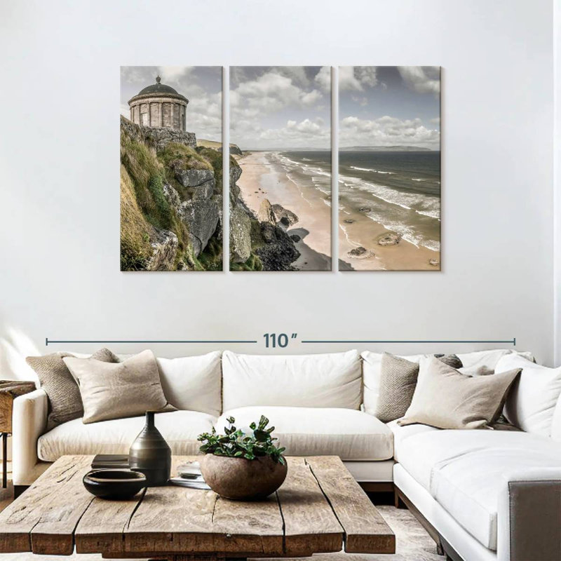 Temple Russ Mussenden près de la falaise, H 48 po x l 74 po