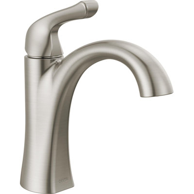 Robinet de salle de bain en nickel brossé Arvo, robinet de lavabo de salle de bain monotrou pour meuble-lavabo, ensemble de bonde à poussoir, acier inoxydable Spotshield