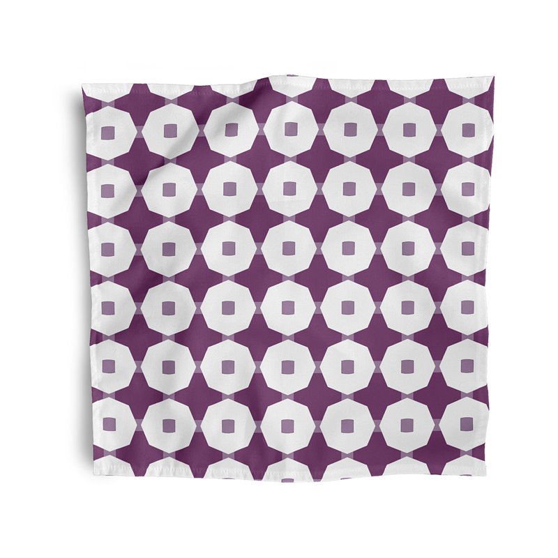 Laografias Polyester Geometric Square Napkin, Purple