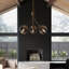 Lustre 3 lumières Meridian en laiton naturel-1023362859