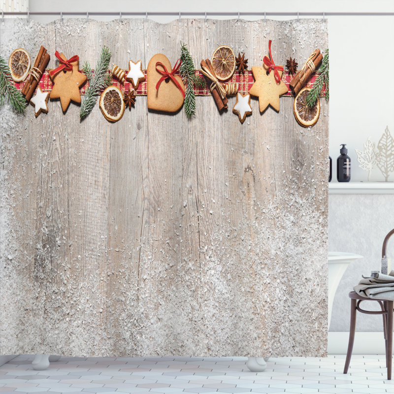 Ensemble de rideau de douche et crochets pour les cookies, H 70 po x l 69 po