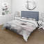 Ensemble de housse de couette en microfibre / polyester doux et gris clair-998657221