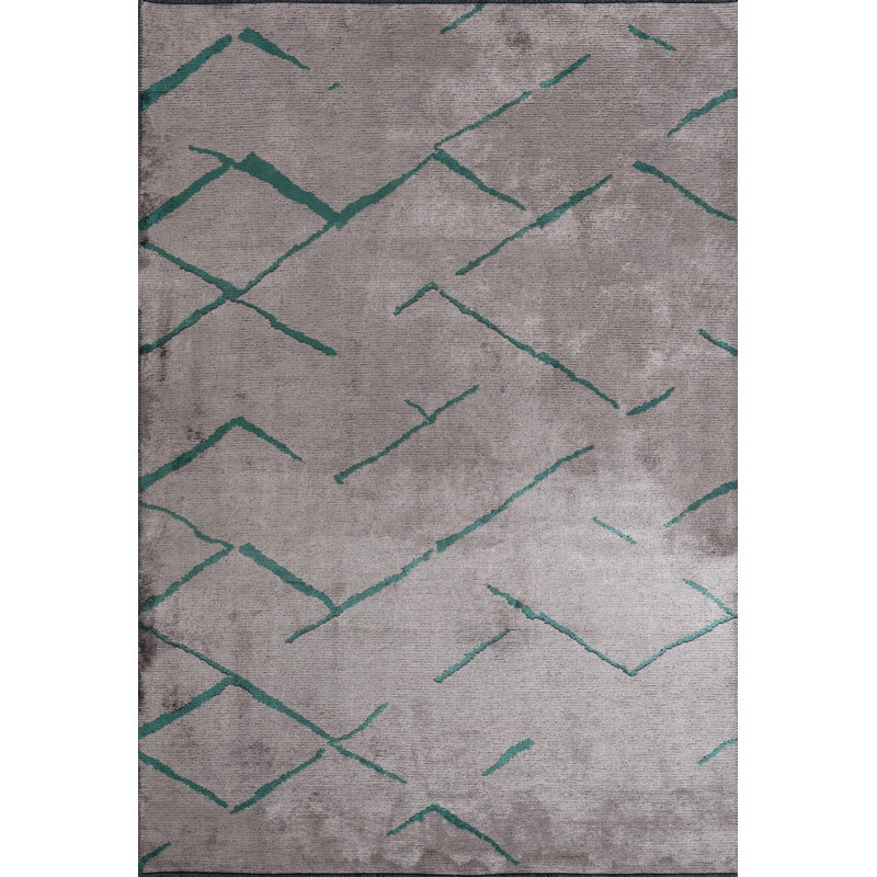 Tapis vert / gris Rapture, Rectangle 7 pi 10 po x 11 pi 2 po