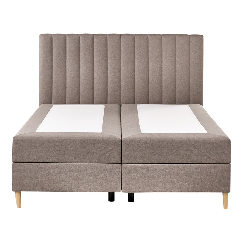 Upholstered Divan Bed, Taupe, European Kingsize (160 x 200 cm)